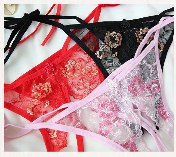 2017 новое поступление сексуальные экзотические трусики с вышивкой открытые без