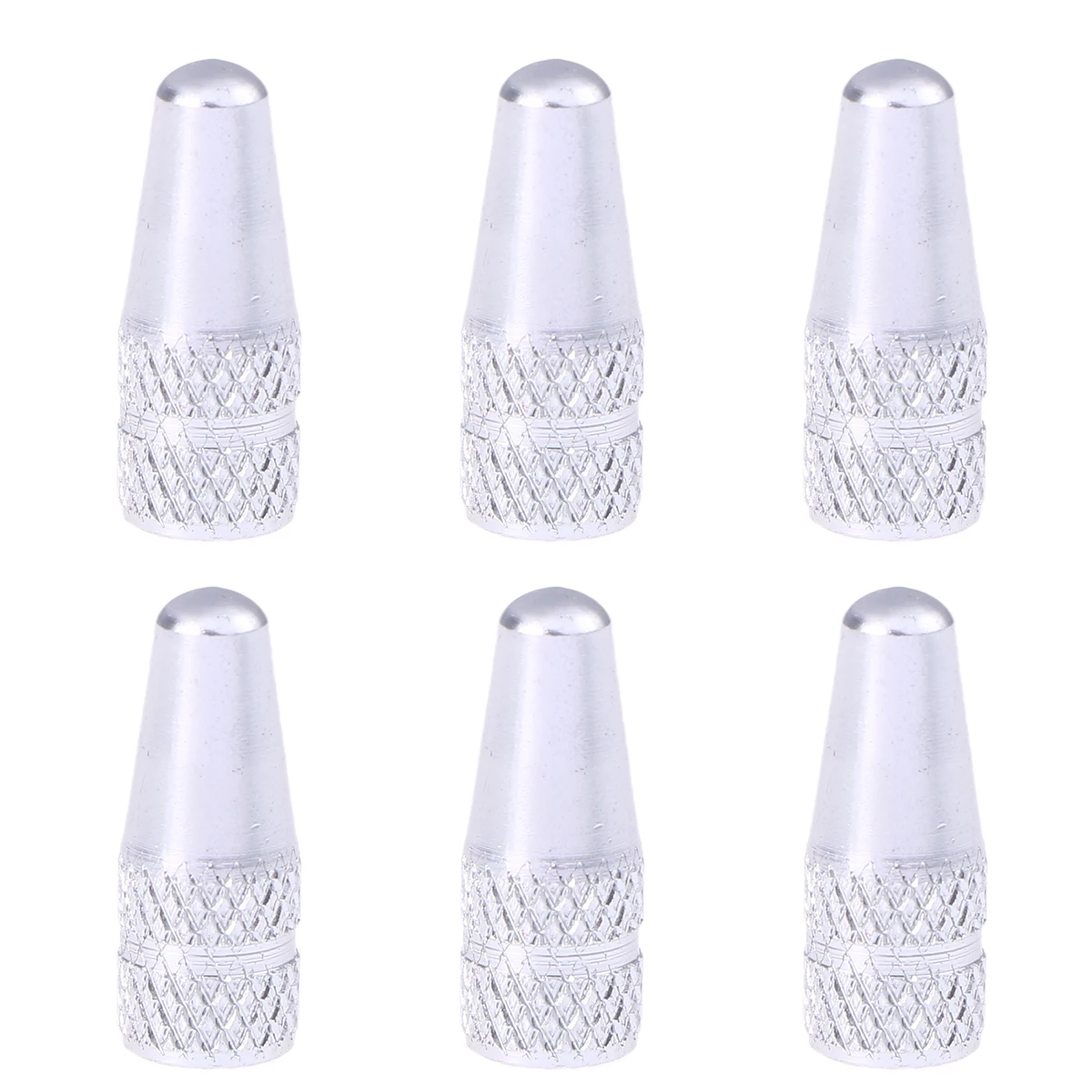 6pcs silver Велосипедный алюминиевый сплав французский клапан колпачки для MTB дорожный велосипед горный велосипед шины воздушный клапан колпачки пылезащитные крышки - Цвет: 6pcs silver