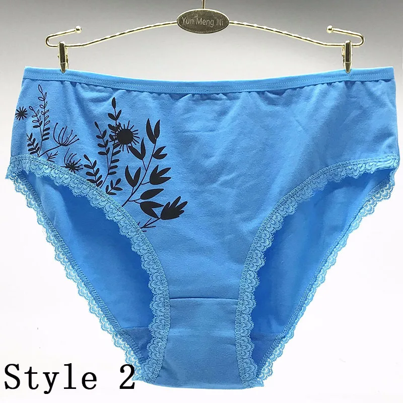 Style 2 1 шт. размера плюс 2XL 3XL 4XL женские трусы модные однотонные высокого качества 90% хлопок нижнее белье женские мягкие удобные розовые трусы - Цвет: Style 2