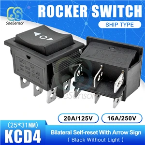 Bilateral Self-reset KCD4 кулисный переключатель ВКЛ-ВЫКЛ 2 положения ВКЛ-ВЫКЛ-ВКЛ 3 положения 4 контакта/6 контактов электрооборудование с светильник выключатель питания 16А 250ва - Цвет: Bilateral Self-reset