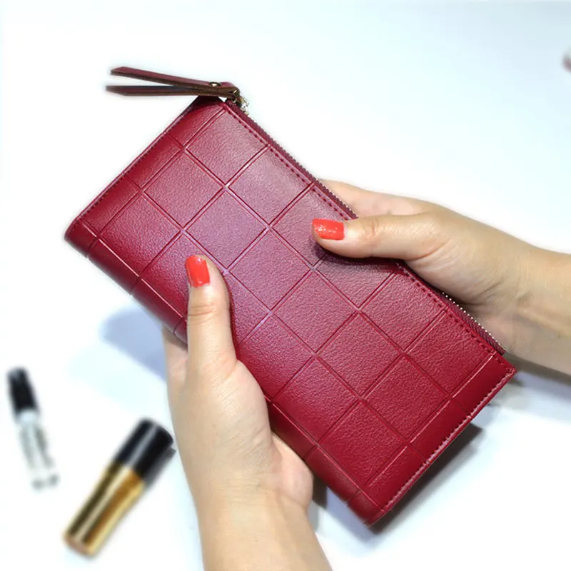 2019 Fashion Womens Wallets Simple Zipper Purses Black Red Pink Blue Green Long Section Clutch Wallet Soft PU Leather Money Bag | Багаж и