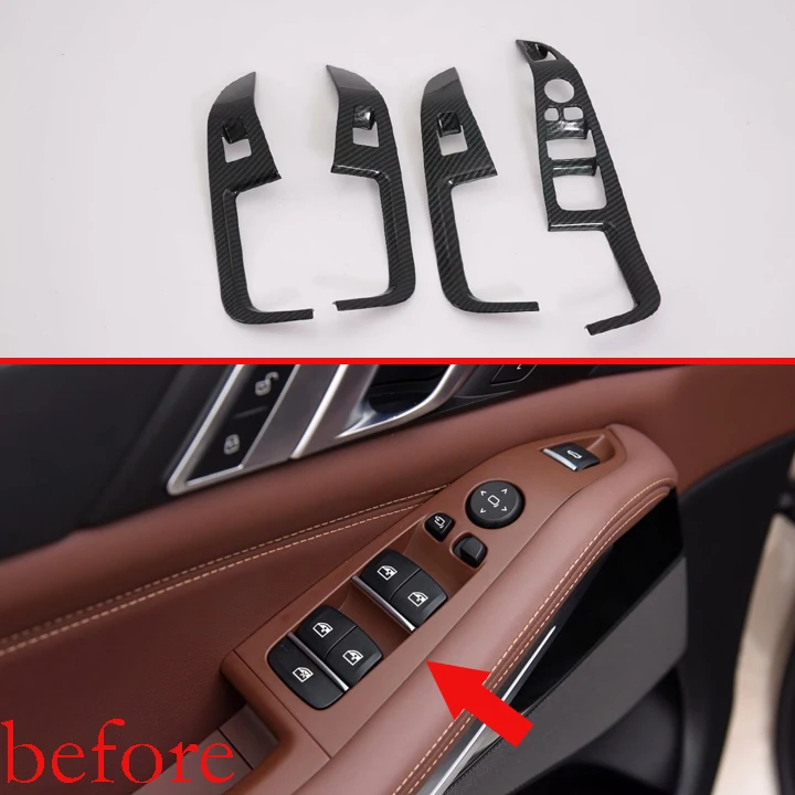 Для BMW X5 G05 2019 2020 карбоновое волокно Стиль Дверь Окно подлокотник Крышка