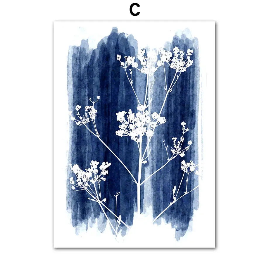 

Palm Leaf Flower Plant Branch Wall Art Canvas Painting Nordic Posters And Prints Wall Pictures For Living Room Decor