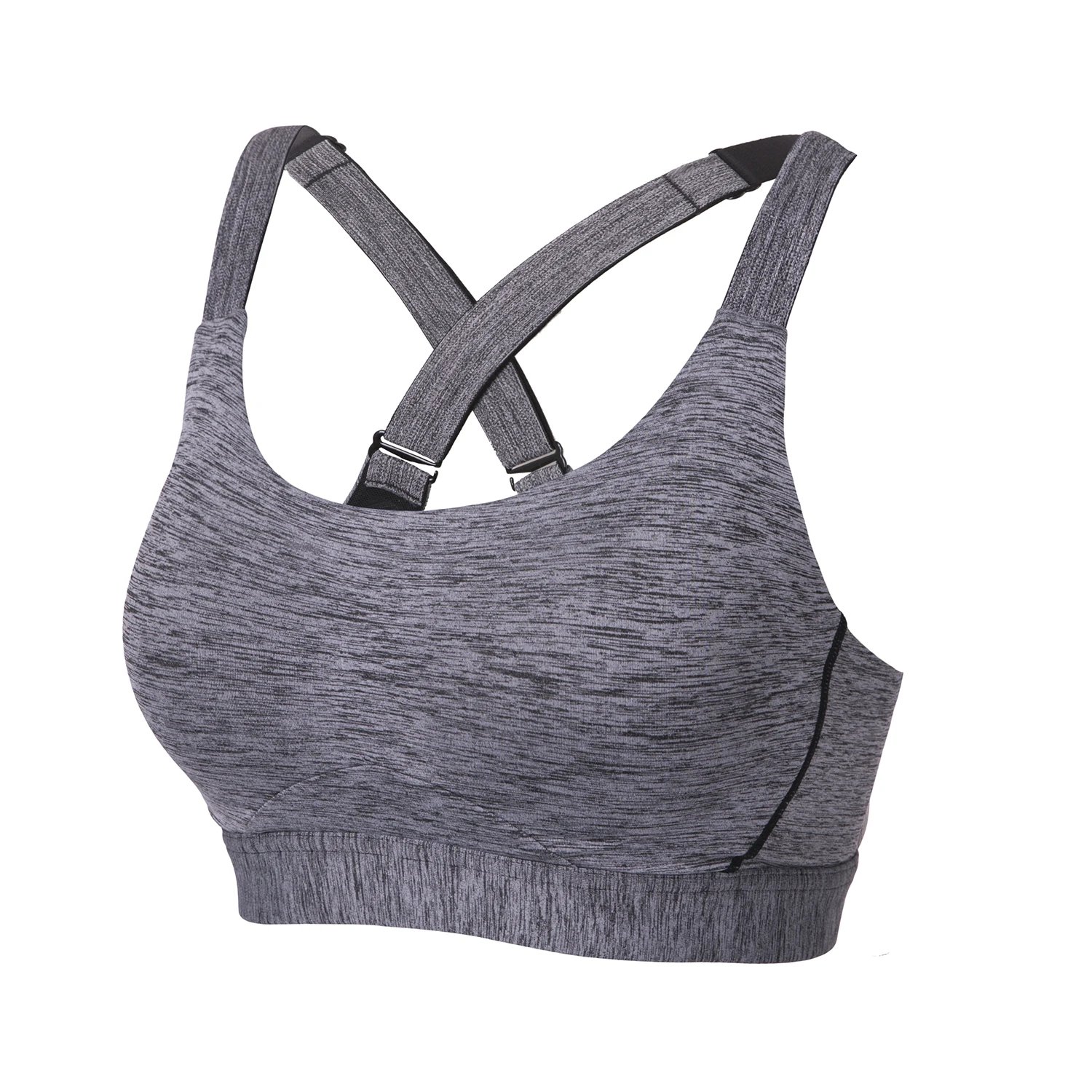 Charcoal Heather02 SYROKAN женский спортивный бюстгальтер на косточках с полным покрытием - Цвет: Charcoal Heather02