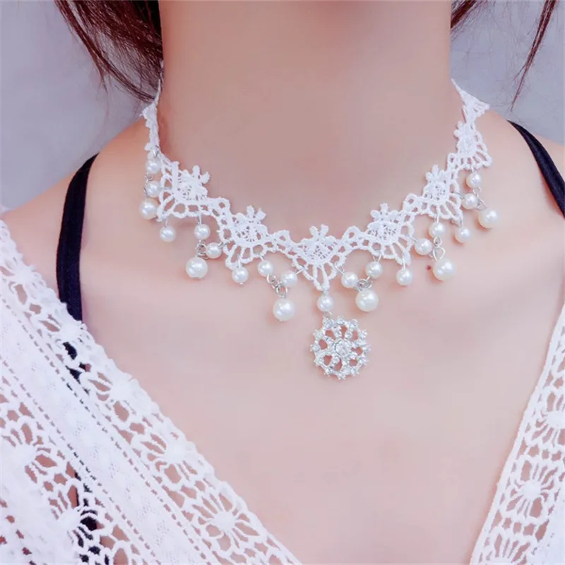 Brokenstone модные белые кружева женщины ожерелье колье|necklace chokers|choker fashionfashion choker |