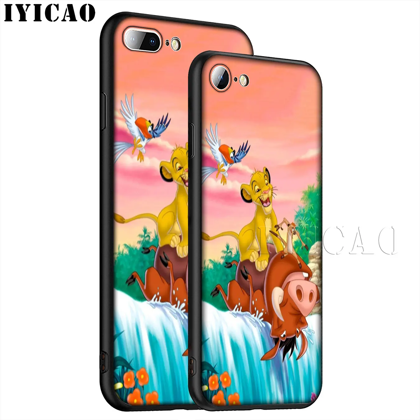 IYICAO Hakuna Matata Lion King Soft Silicone Phone Case for iPhone XR X XS 11 Pro Max 6 6S 7 8 Plus 5 5S SE TPU Black Cover |