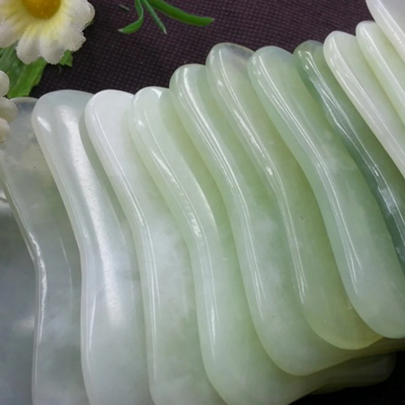 Jade Stone Guasha массажный инструмент для здоровья, Jade Gua Sha, массажная доска для лица против морщин, традиционные китайские акупунктурные точки