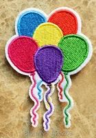 hot sale six colors of balloon bouquet holiday birthday iron on patches sew on patchappliques made of cloth100 quality