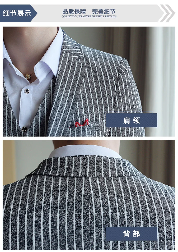 5 colors Elegant Stripe Suit Terno Costume Homme Luxe Tuxedo Suit Formal Smoking Uomo Party Weddin Slim Fit Banquet Suit Men