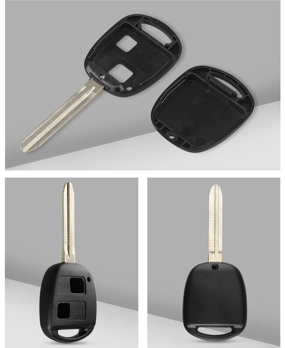 KEYYOU 2 3 кнопки дистанционного ключа оболочки для Toyota Rav4 Prado Avensis Avalon Ehco Land Cruiser Camry Fob чехол Чехол TOY43 Blade