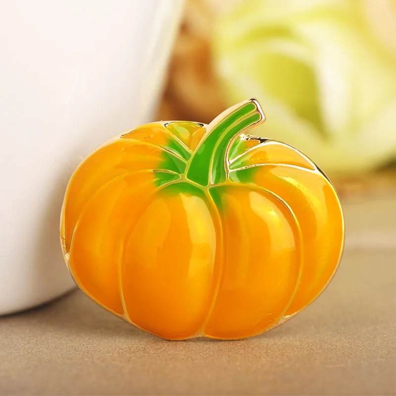 Женская/Мужская брошь в форме тыквы FUNMOR брошка золотого цвета с эмалью стиле