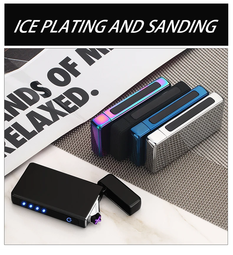 Дизайн перезаряжаемая электронная USB Зажигалка сигареты ветрозащитные, импульсные двухдуговые электрические зажигалки Плазменные беспламенные diy