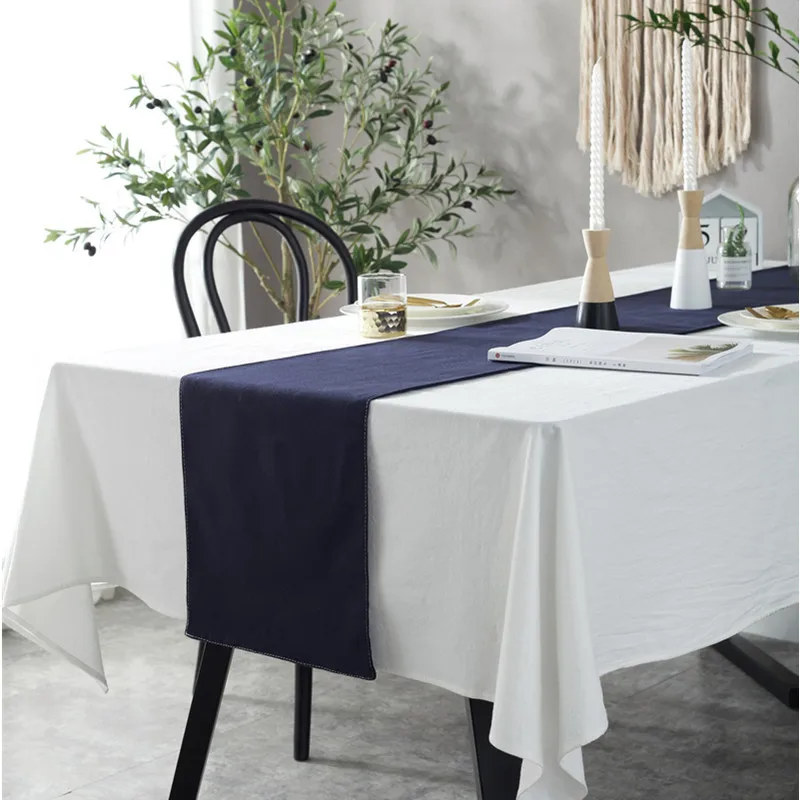 CFen A's Nordic Simple Style Cotton Tablecloth Solid White Quality Table Cover Tea Cloth Kitchen Dining Place Mats 1pc | Дом и сад