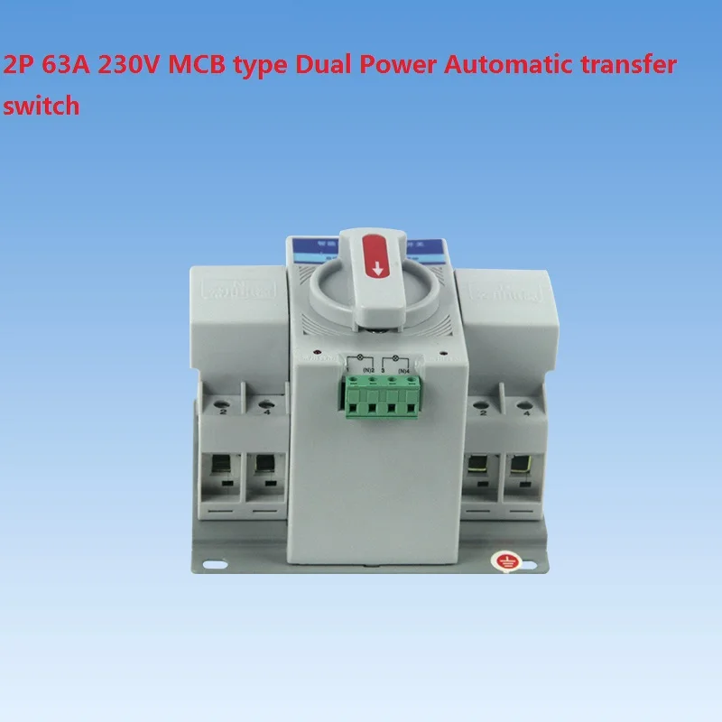 Автоматический переключатель двойной мощности ATS 2P 63a 230V MCB|switch world|switch walltransfer switch