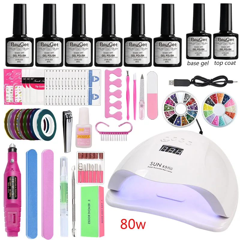 Маникюрный набор на выбор 6 цветов гель основа верхнее покрытие наборы для ногтей