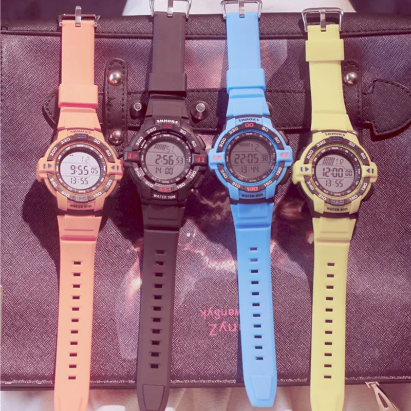 Уникальные светодиодные Женские электронные часы яркие цвета щебень женские