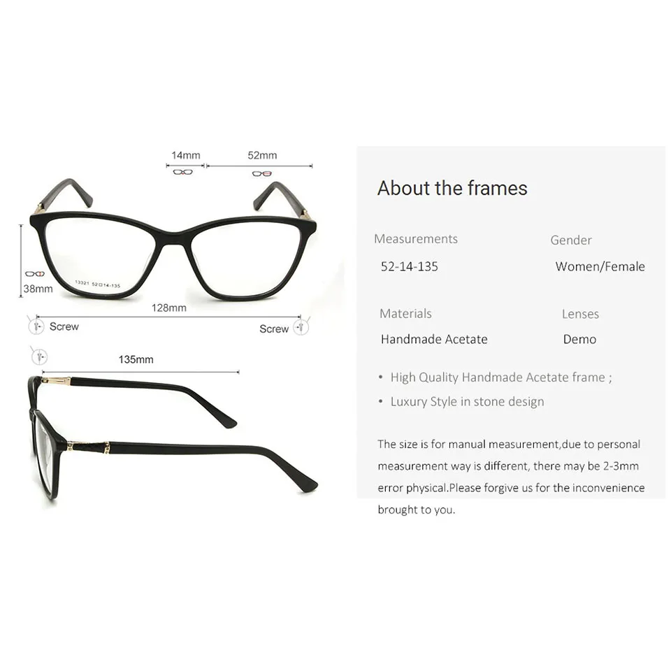 Ацетатная Женская оптическая оправа для очков кошачий глаз оправы женские