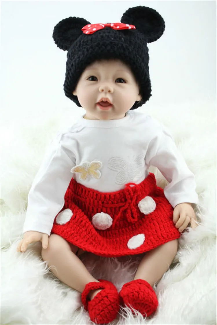 

Lovely baby-reborn dolls for girls toys 22" silicone newborn babies children bebe gift reborn realista
