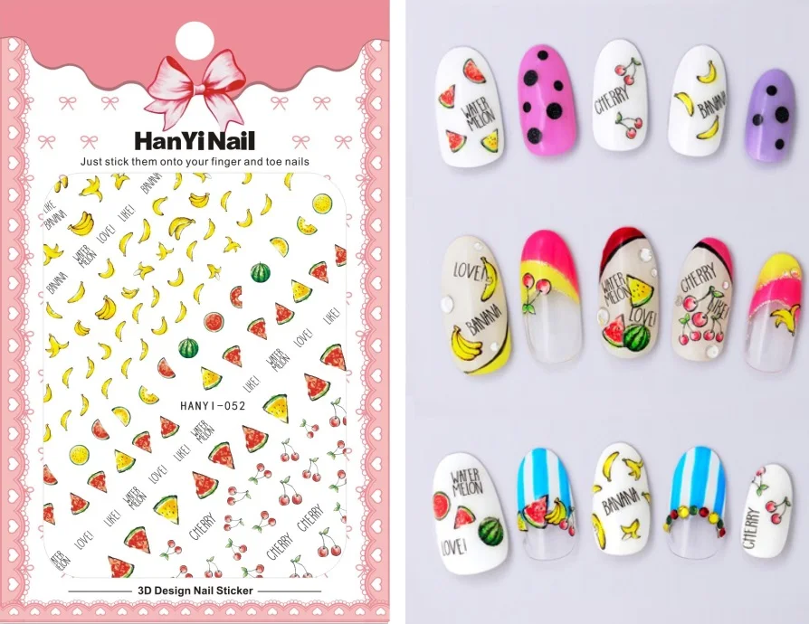 HANYI052 Для девочек с изображением мультипликационных персонажей! Лак для ногтей задний клей деколь декорации дизайн ногтей стикер для ногтей Советы красоты - Цвет: HANYI052
