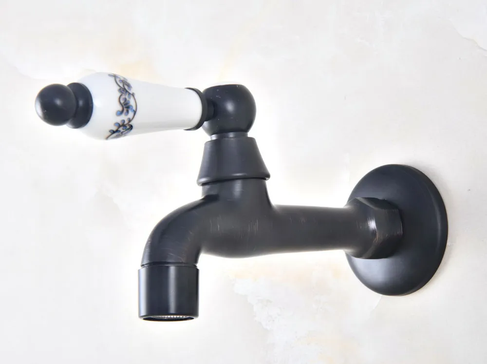 

Black Oil Rubbed Bronze Single Ceramic Handle Bathroom Mop Pool Faucet /Garden Water Tap / Laundry Sink Water Taps mav336