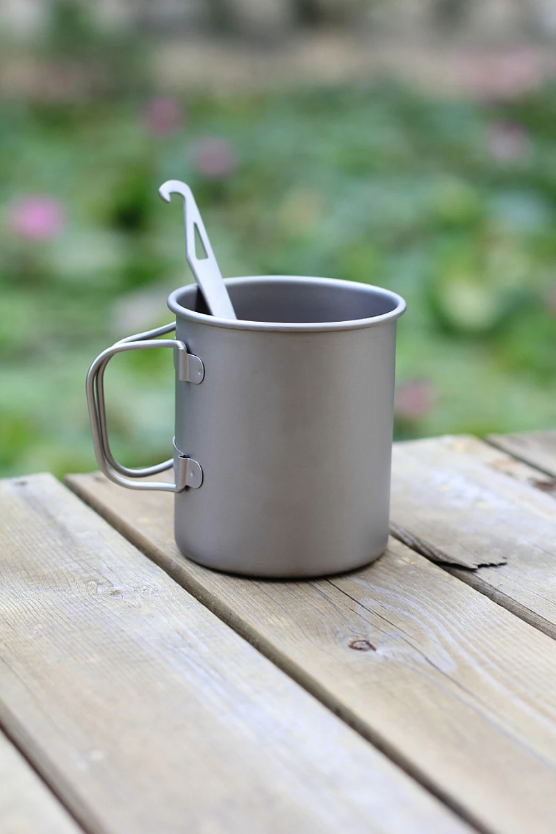 Уличная посуда титановая Складная чашка сверхлегкая Титановая портативная чаша