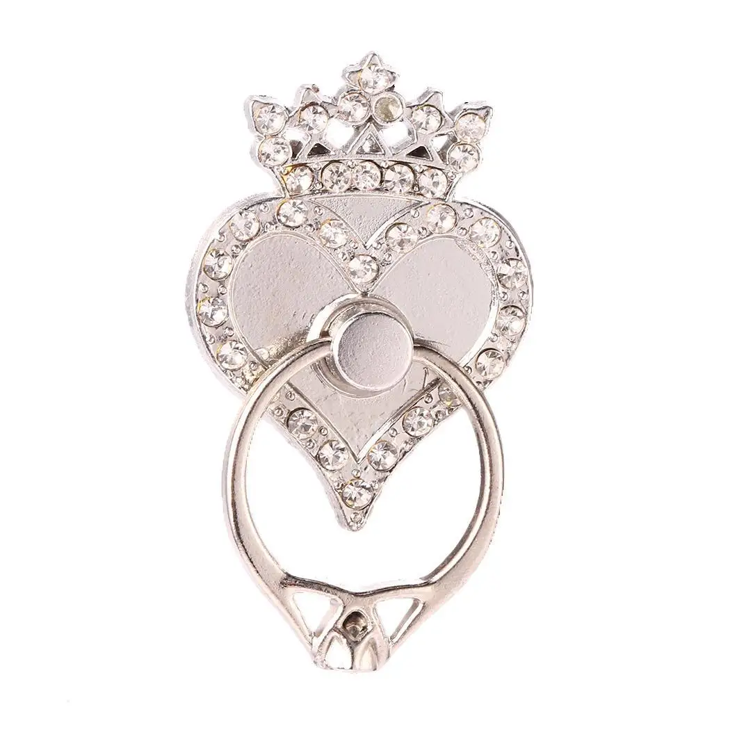 Кольцо палец держатель телефона Подставка в форме сердца со стразами зажим для