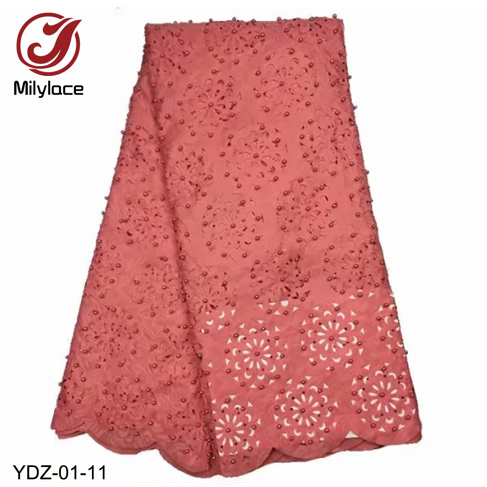 Milylace 2019 новая однотонная кружевная ткань лазерной резки 5 ярдов африканская