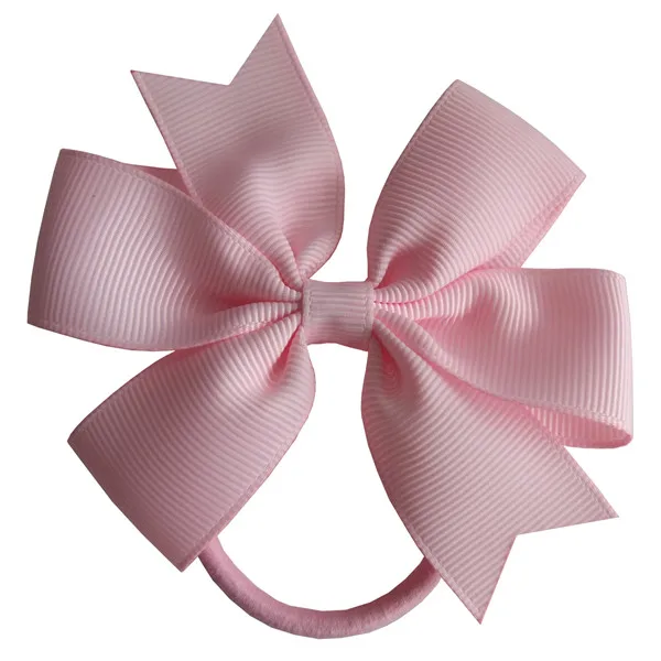 2 шт. заколка для волос с резинками 3,5 ''Hairbow упругих волос аксессуары дети хвост держатель резинки для волос ласточкин хвост Луки - Цвет: 123 Pearl Pink