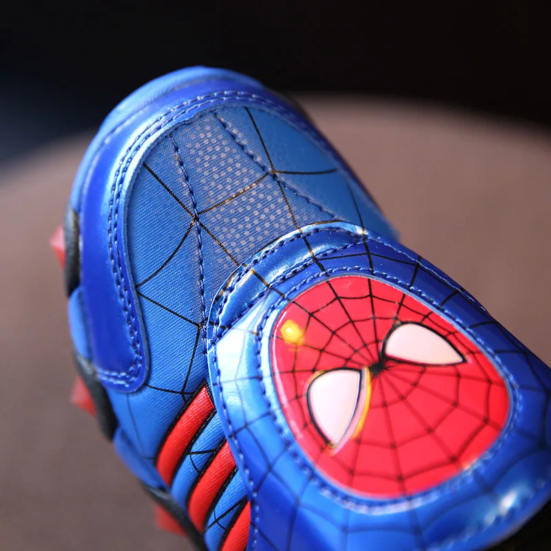 Детская Обувь с свет-паук модные светящиеся Спортивная обувь малышей для девочек