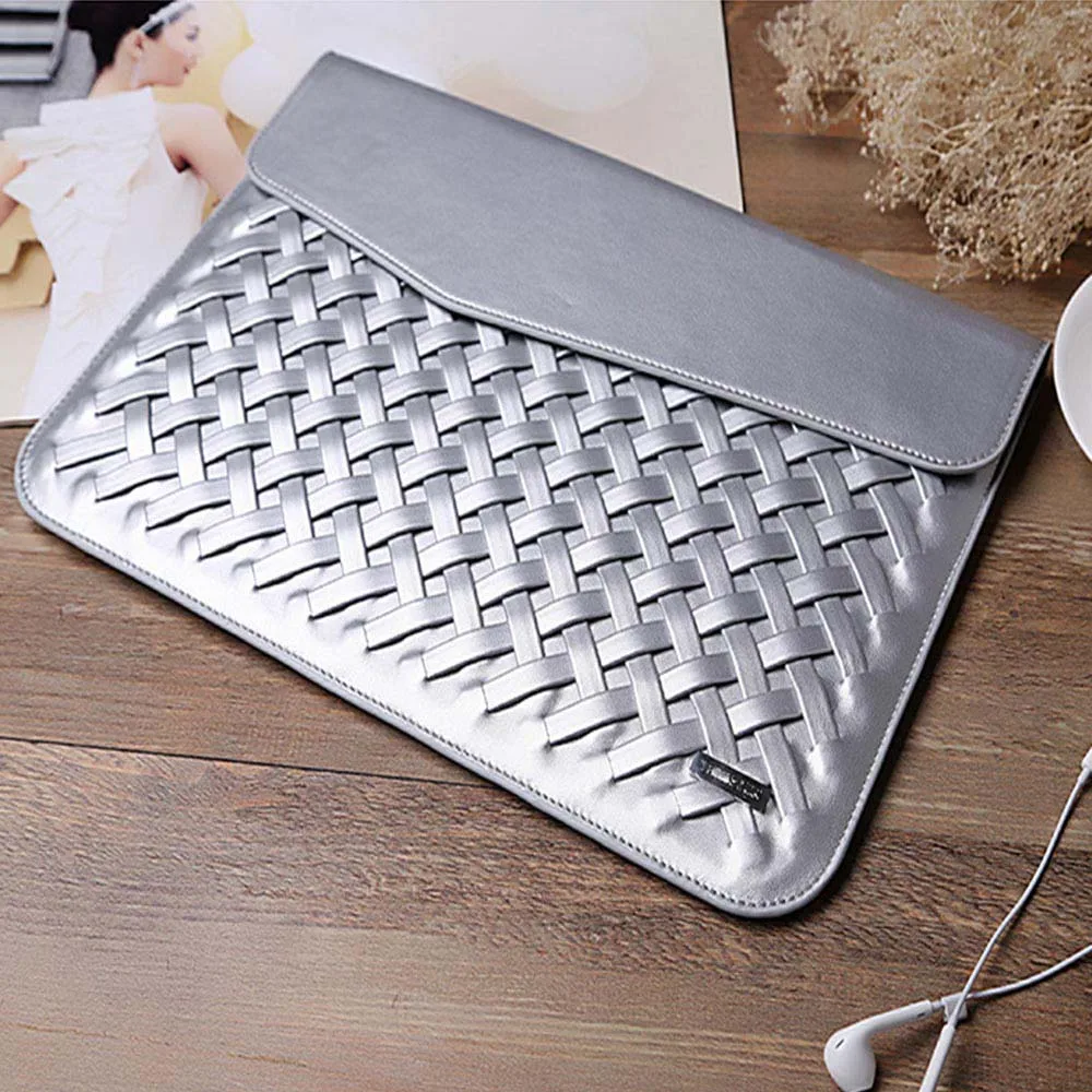 Роскошный кожаный чехол сумка для Macbook Air retina 11 13 15 дюймов тканый стиль переносная