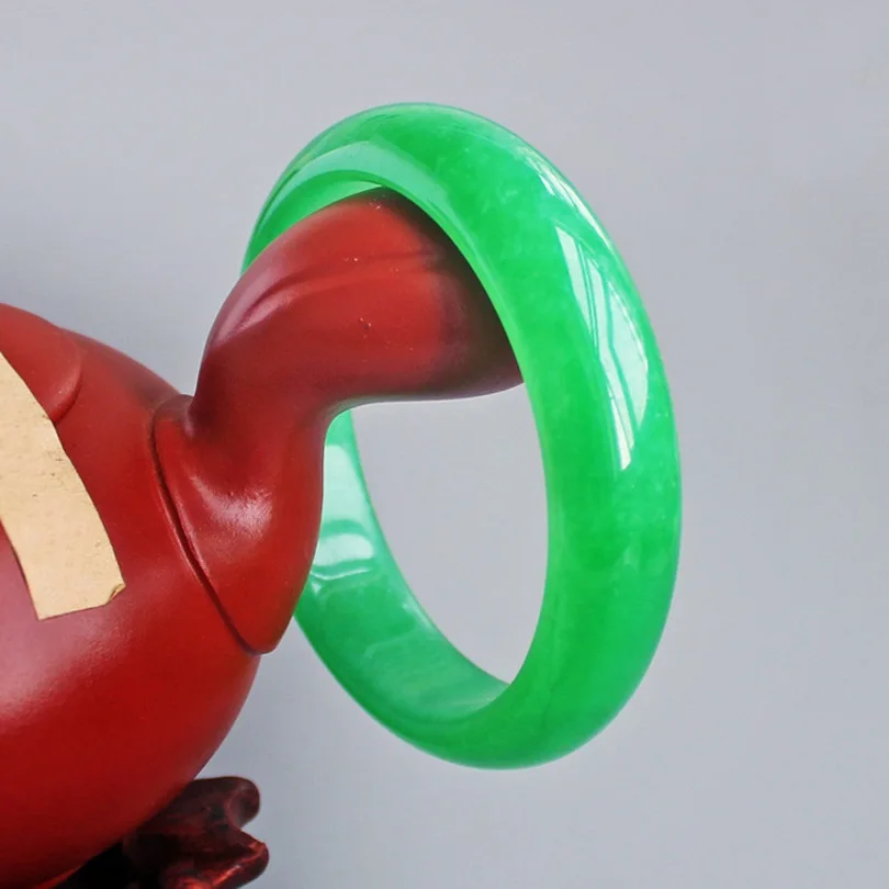 Элегантный натуральный полностью зеленый ледяной драгоценный камень браслеты