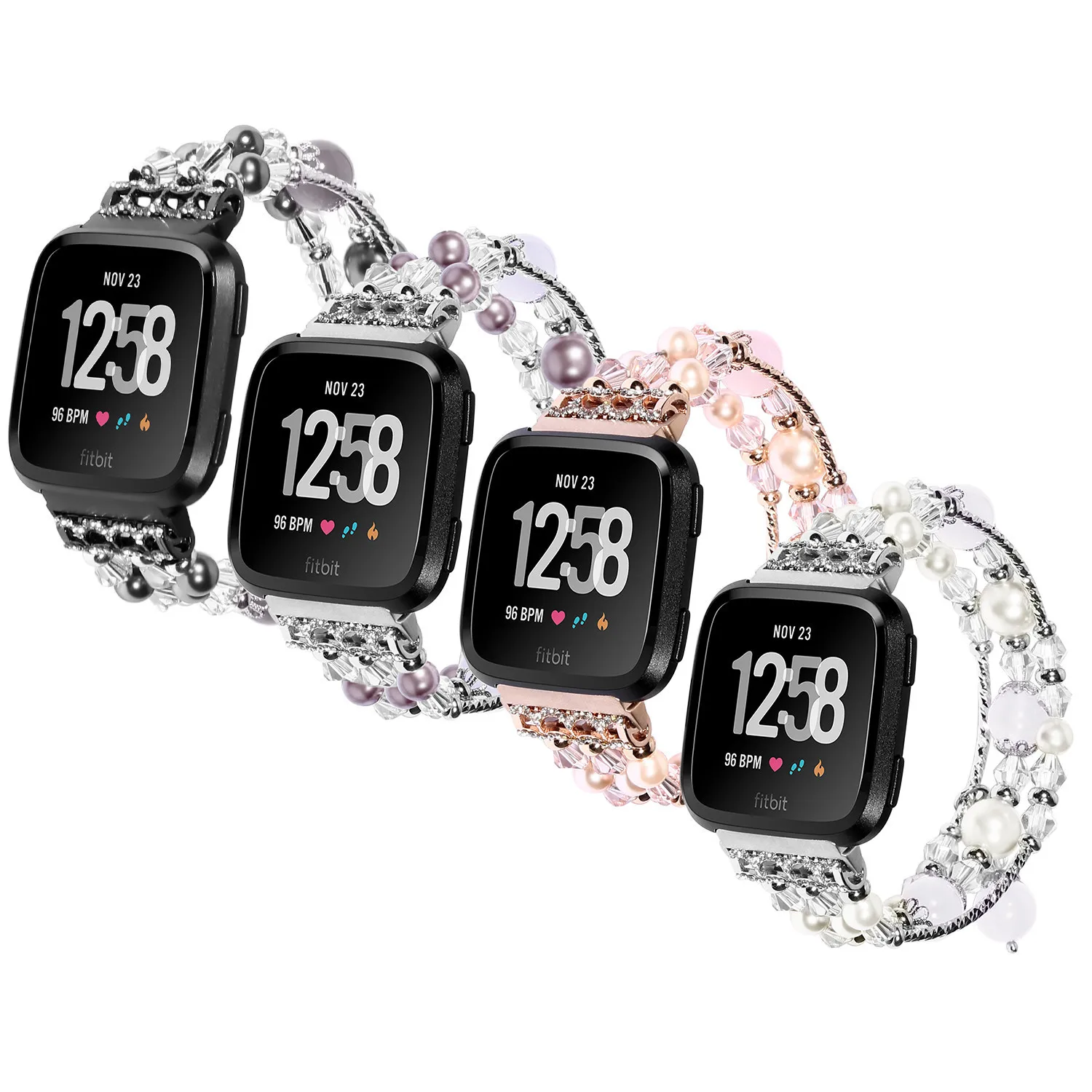 Модный спортивный браслет из бисера ремешок для Fitbit умные часы Versa Watachband спортивные носимые устройства relogios horloge