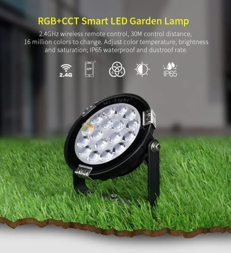 Milight 9 Вт RGB + CCT светодиодный ная садовая лампа FUTC01 DC24V FUTC02 AC86 265V IP65 умная уличная