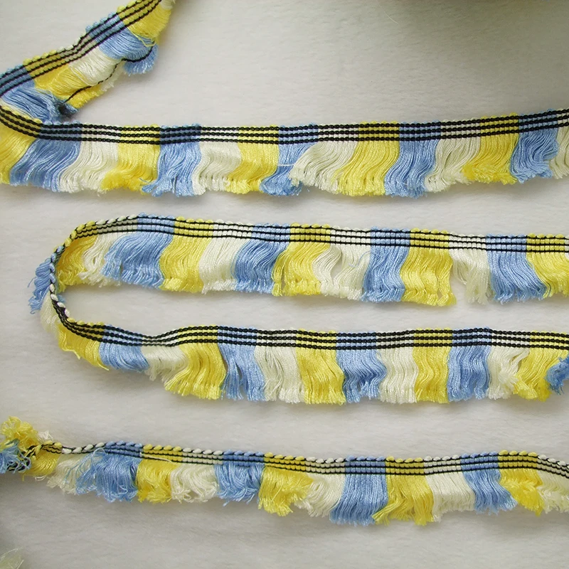 2 м/лот 1 дюймов ширина футболка из полиэстера и хлопка с бахромой кружевной смесь