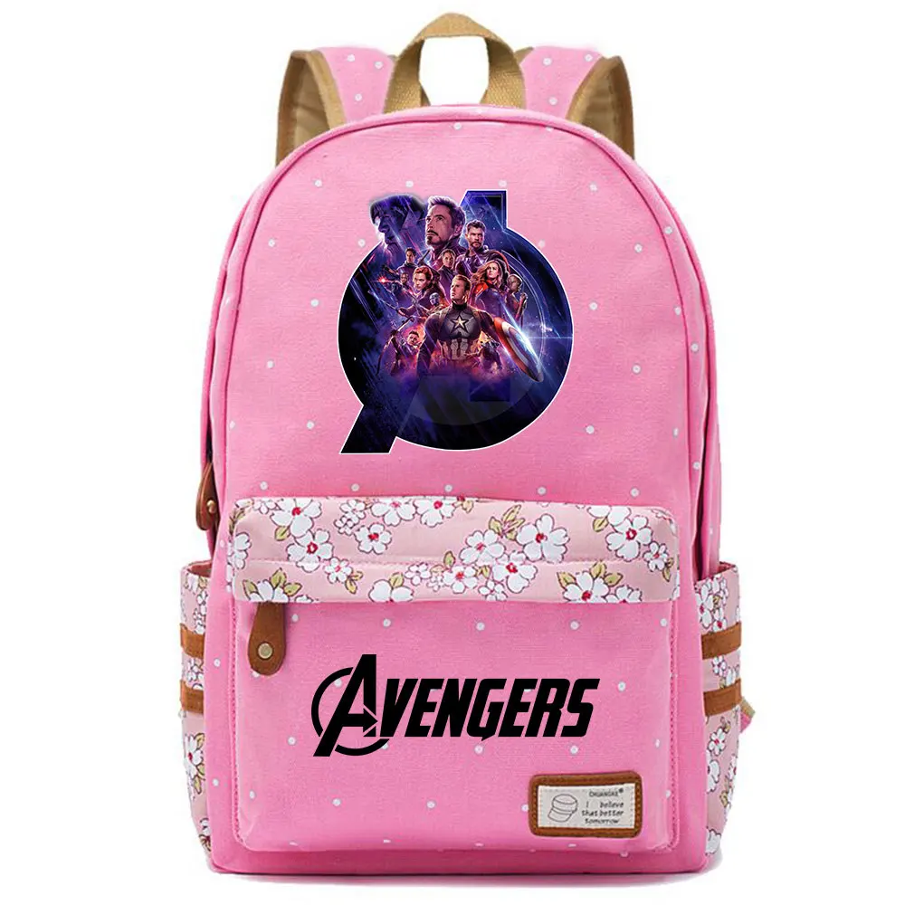 Капитан Америка Мстители Endgame цветы в горошек для мальчиков и девочек школьная