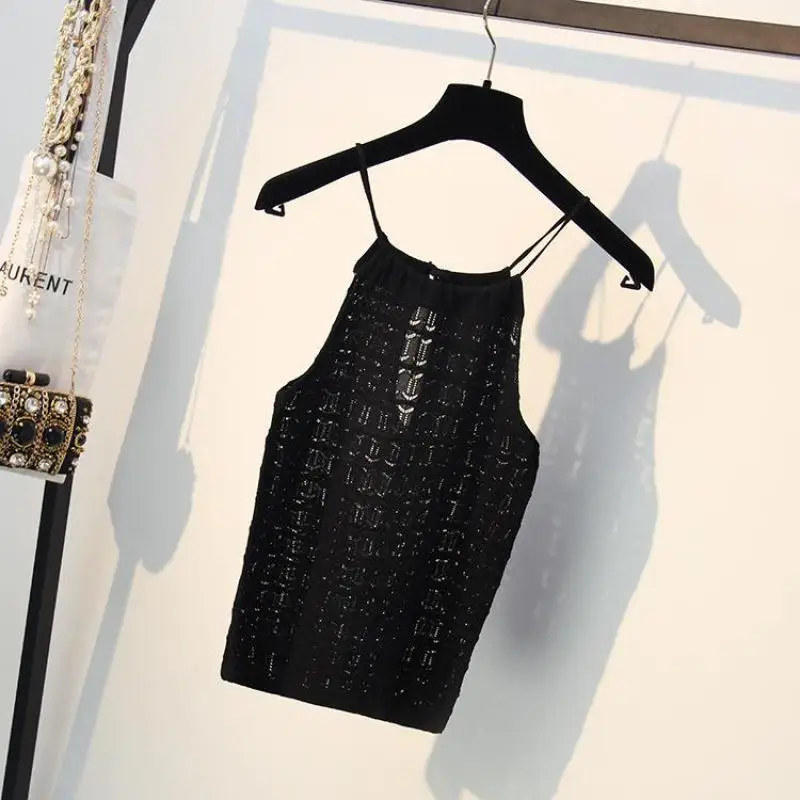 Женский вязаный жилет без рукавов летние свитеры пуловеры черного белого и хаки