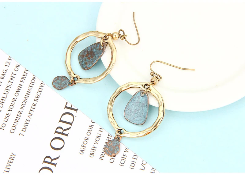 Shineland Ethnic Vintage Geometric Antique Cooper Drop Earring Brincos For Women New 2021 Hot Sale Fashion Statement Jewelry | Украшения и