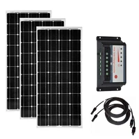 solar panel 18v 100w 3pcs solar modules 300w solar charge controller 12v24v 30a cable rv off grid car caravan camping motorhome