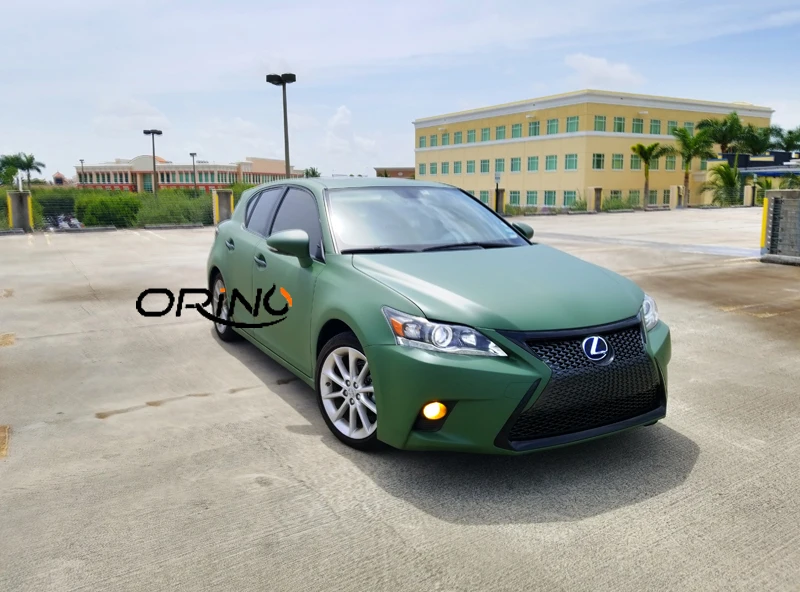 Самоклеящаяся матовая виниловая пленка автомобильная армейская зеленая