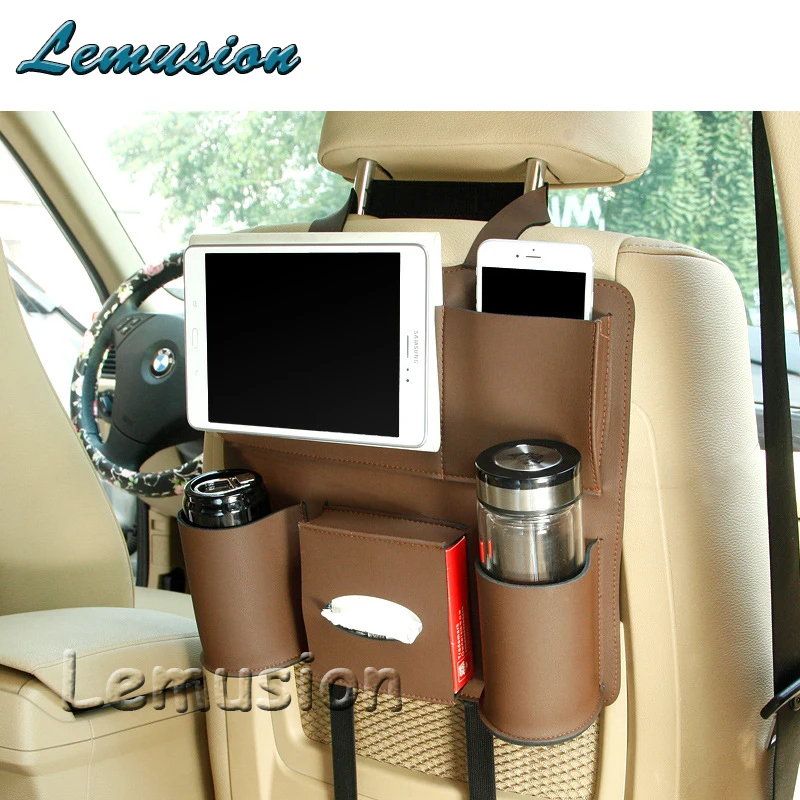 Новинка 1X кожаная автомобильная сумка для хранения на заднее сиденье