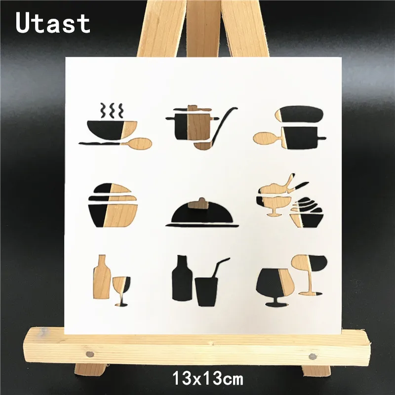 Пластиковые трафареты для наклеивания пищи напитков тортов творчества