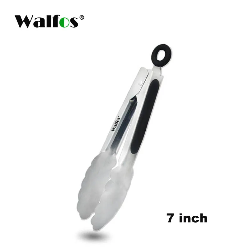 WALFOS 7 inch WALFOS барбекю гриль Tong салат сервировка еды Tong нержавеющая сталь металлические кухонные щипцы барбекю приготовление пищи Блокировка Tong - Цвет: WALFOS 7 inch