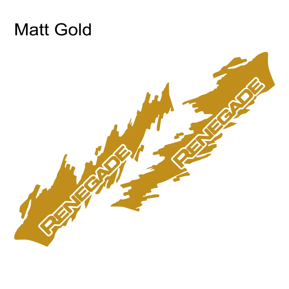 Matt Gold 2 шт. наклейки на двери автомобиля с обеих сторон гоночная Спортивная графика DIY виниловая пленка наклейки Стайлинг тюнинг автомобильные аксессуары для Jeep Renegade - Название цвета: Matt Gold