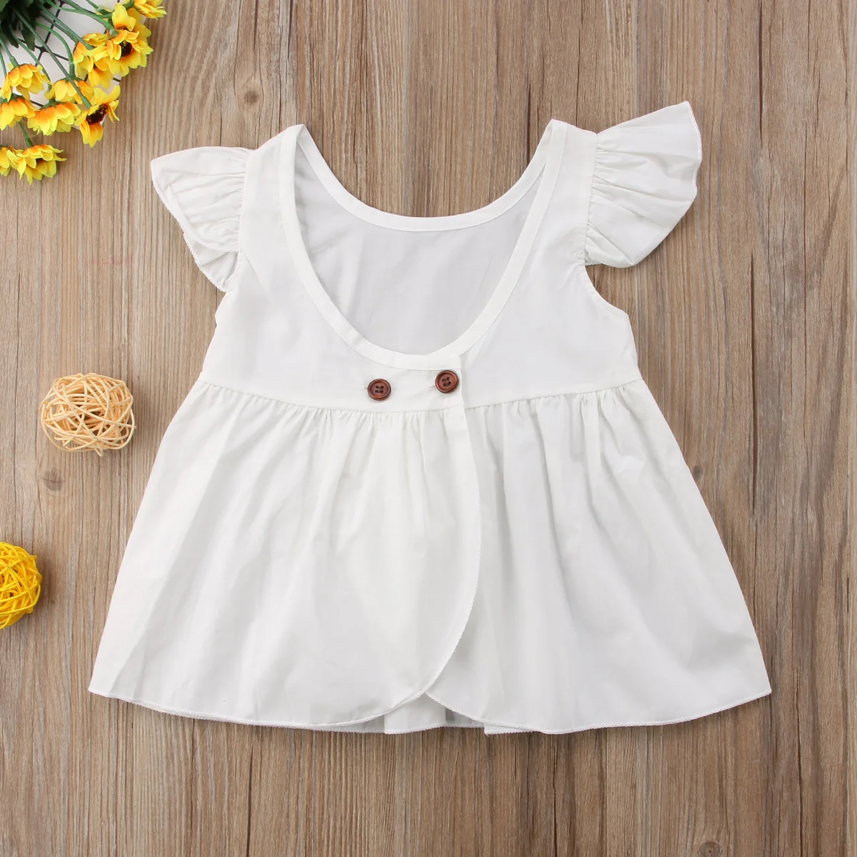 Летняя Милая однотонная белая одежда принцессы с открытой спиной и