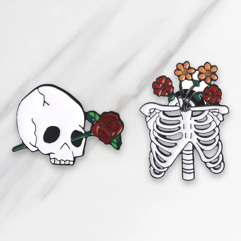 Женская Брошь из джинсовой ткани с эмалью|Броши| |