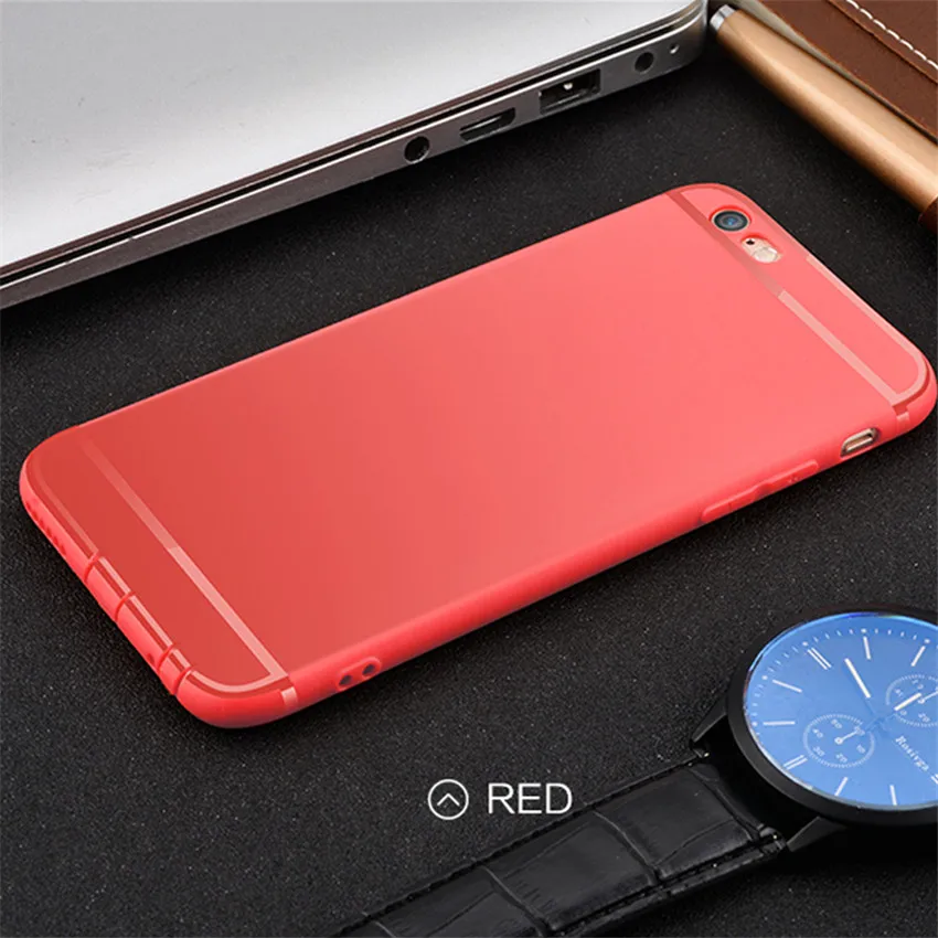 TCICPC для iPhone 6 6 S силиконовый чехол Роскошные тонкий матовый ТПУ Мягкий телефона Чехлы для Apple iPhone 6 6 S плюс Чехол Коке - Цвет: Red