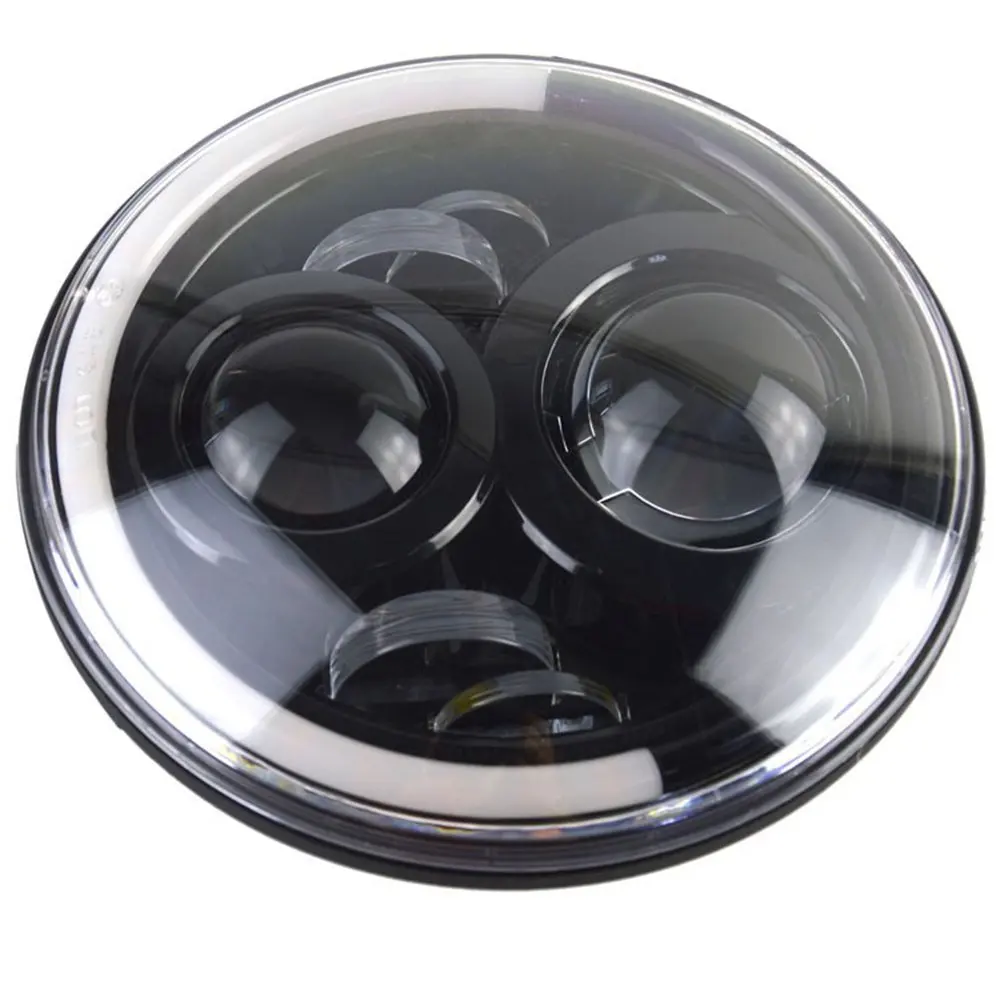 

1 pair 7 Inch LED headlight 50W 4000lm headlamp With White/ Amber Halo Angel Eye for Jeep Wrangler JK
