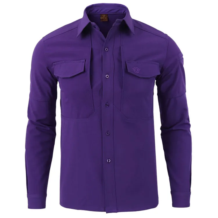Purple Новинка, мужские зимние тактические рубашки из флиса софтшелл, уличные спортивные пальто, треккинговые, походные, альпинистские, охотничьи тепловые мужские рубашки VA179 - Цвет: Purple