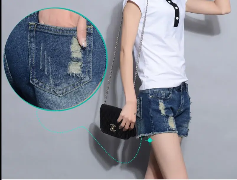 Лето 2018 Новинка Большой размер женские джинсовые шорты носят женщины Шорты |