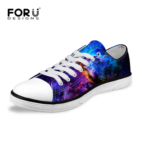 C0164AP FORUDESIGNS/Модная женская повседневная обувь с принтом Галактики, Вулканизированная парусиновая обувь с высоким берцем женская обувь на плоской подошве со шнуровкой для девочек, tenis feminino - Цвет: C0164AP